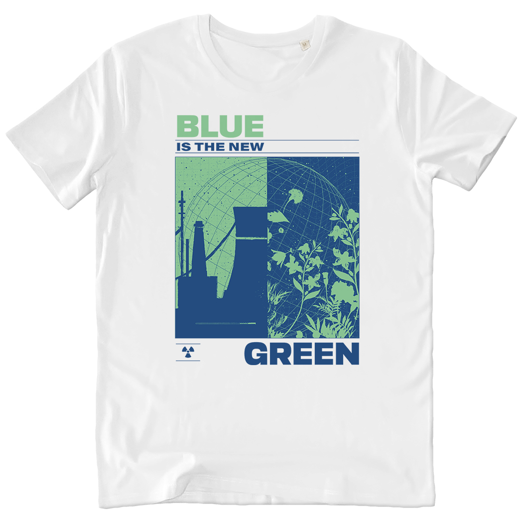 T-SHIRT UNISEX - BLUE IS THE NEW GREEN 2 WHITE fronte T-SHIRT UNISEX - BLUE IS THE NEW GREEN 2 WHITE fronte